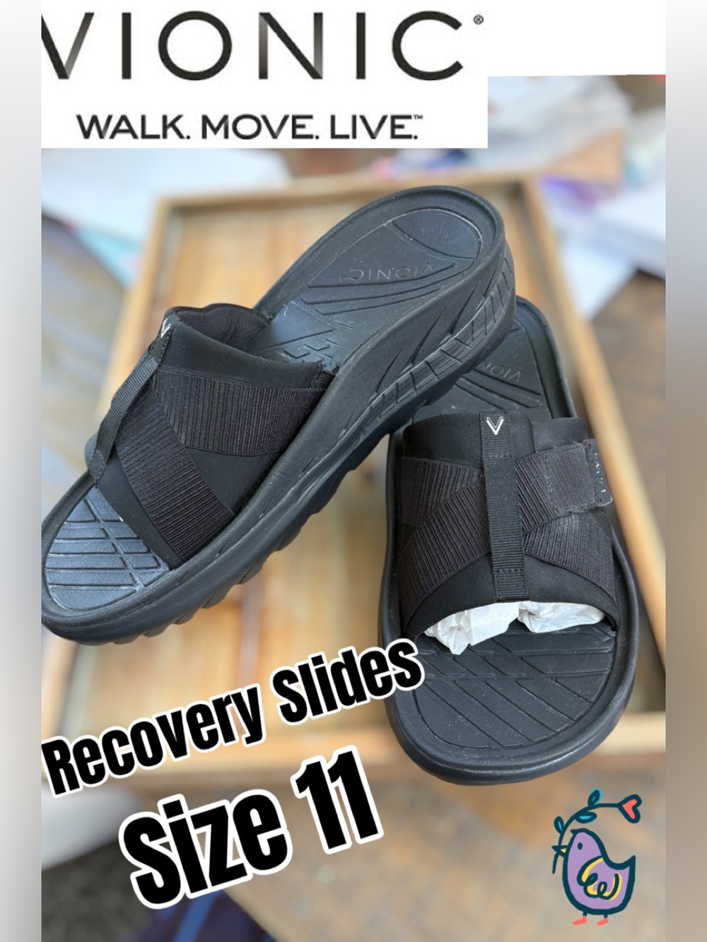 Vionic Recovery Rebound Slides Size 11